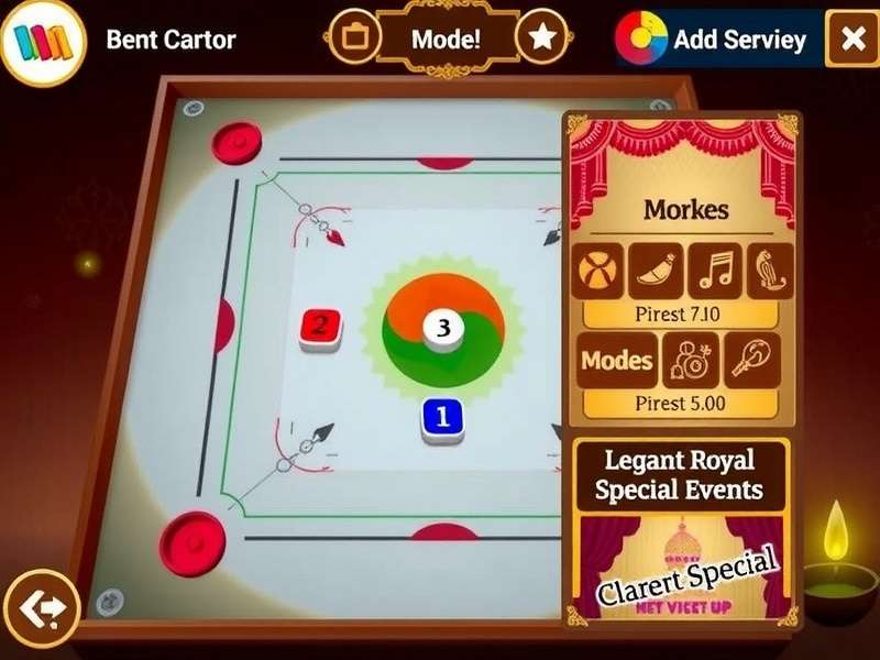 Carrom Royal Victor gameplay screenshot showing digital carrom board